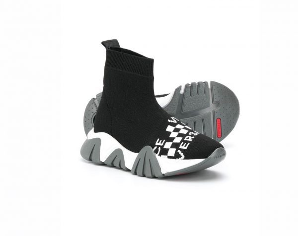 VERSACE KIDS SNEAKERS featuring intarsia-knit hi-top design available at Lestyle Boutique Melbourne