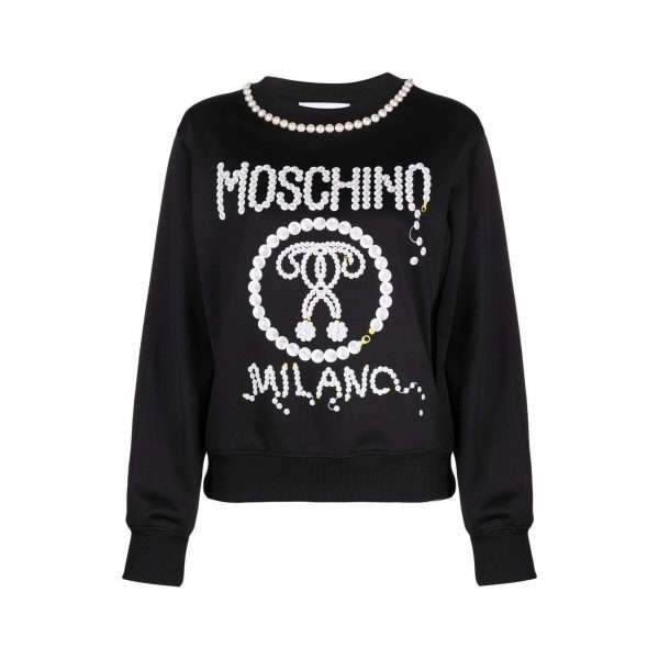 Moschino sweatshirt with logo print, luxury fashion available at Lestyle Boutique Melbourne