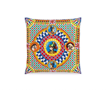 Dolce & Gabbana cushion featuring carreto-print multicolor design available at Lestyle Boutique Melbourne