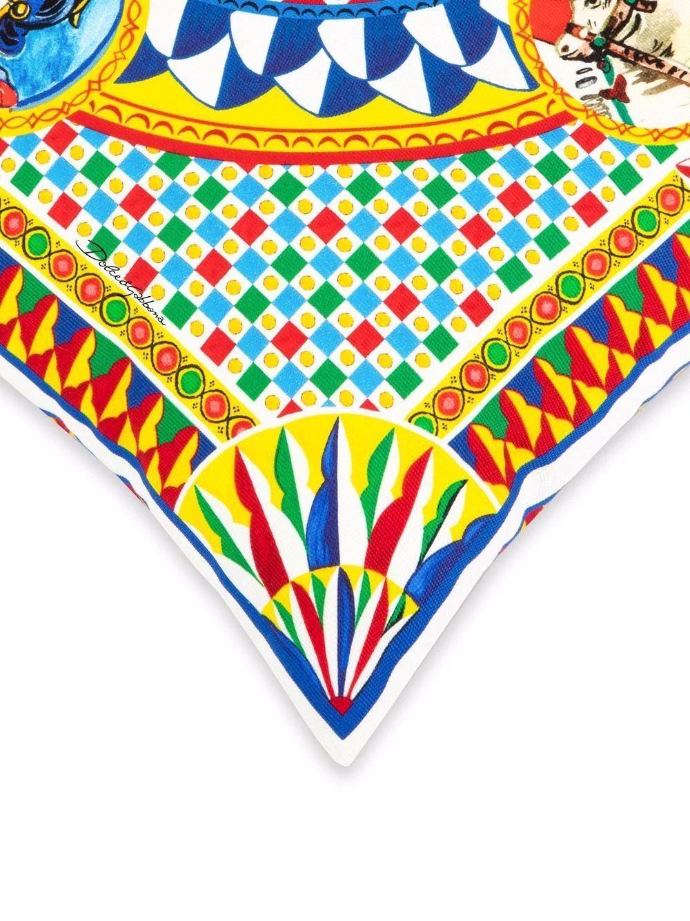 Dolce & Gabbana cushion featuring carreto-print multicolor design available at Lestyle Boutique Melbourne