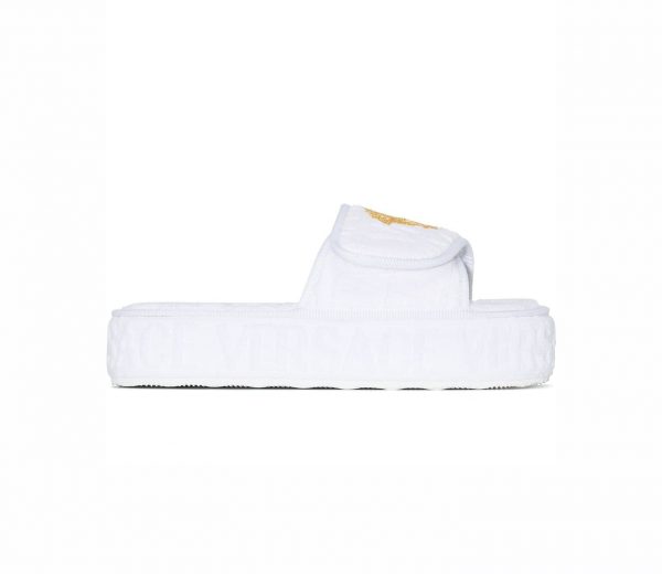 VERSACE SLIPPERS featuring Medusa head platform available at Lestyle Boutique Melbourne