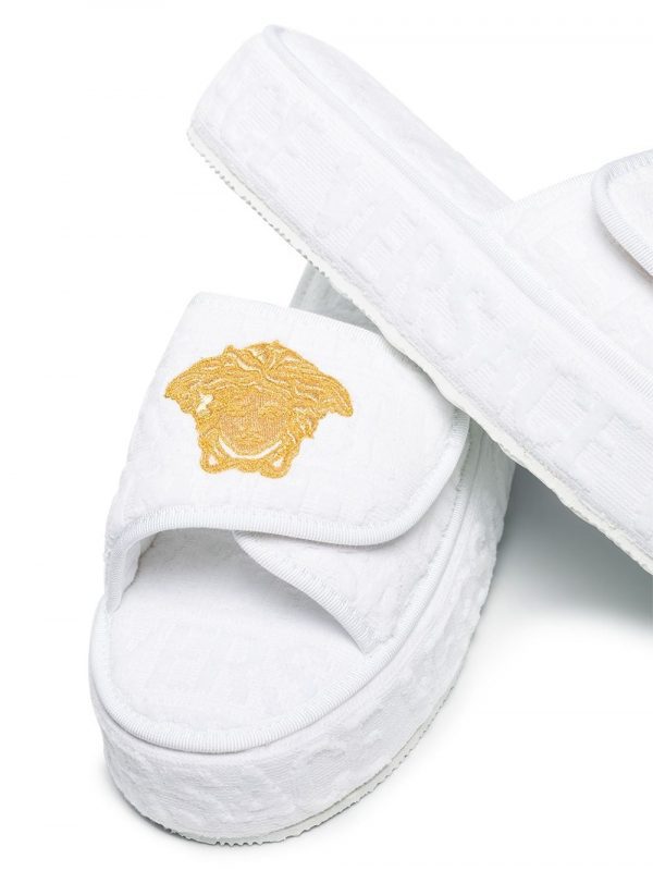 VERSACE SLIPPERS featuring Medusa head platform available at Lestyle Boutique Melbourne