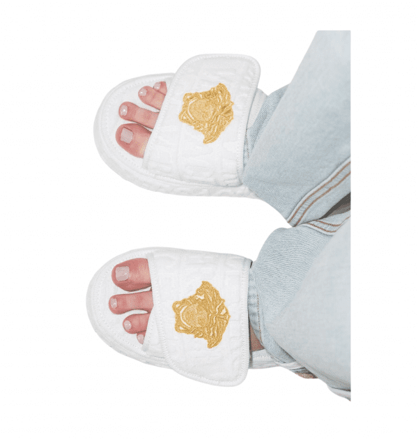 VERSACE SLIPPERS featuring Medusa head platform available at Lestyle Boutique Melbourne