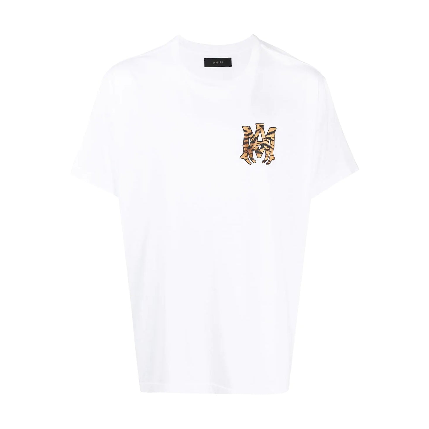 Amiri white cotton t-shirt featuring a striking Chinese New Year logo print on the front. This premium designer piece showcases a relaxed fit with a straight hem for effortless style. The high-quality cotton fabric ensures comfort and durability, making it perfect for casual outings or festive occasions. Ideal for fashion-forward individuals looking to elevate their wardrobe with a unique statement piece, available at Lestyle Boutique Melbourne.