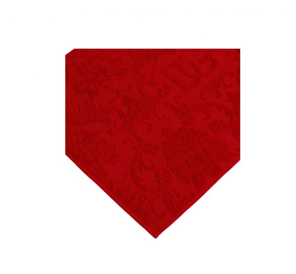 Dolce & Gabbana bath mat in ruby red with jacquard design, available at Lestyle Boutique Melbourne