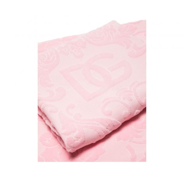 Dolce & Gabbana luxury towels in light pink with jacquard finish, available at Lestyle Boutique Melbourne