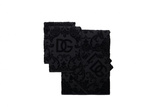 Dolce & Gabbana Barocco Logo Jacquard Towels, premium cotton with jacquard logo motif, available at Lestyle Boutique Melbourne