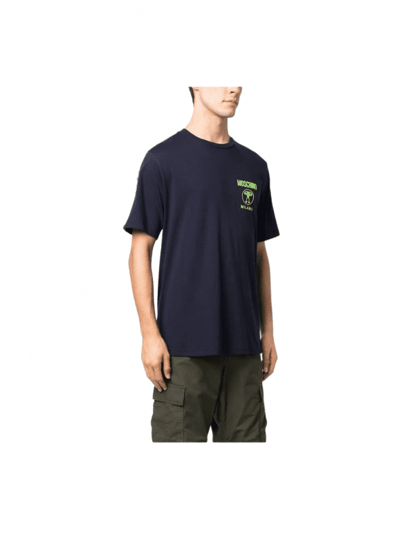 Moschino T-Shirt with logo tape detail, available at Lestyle Boutique Melbourne