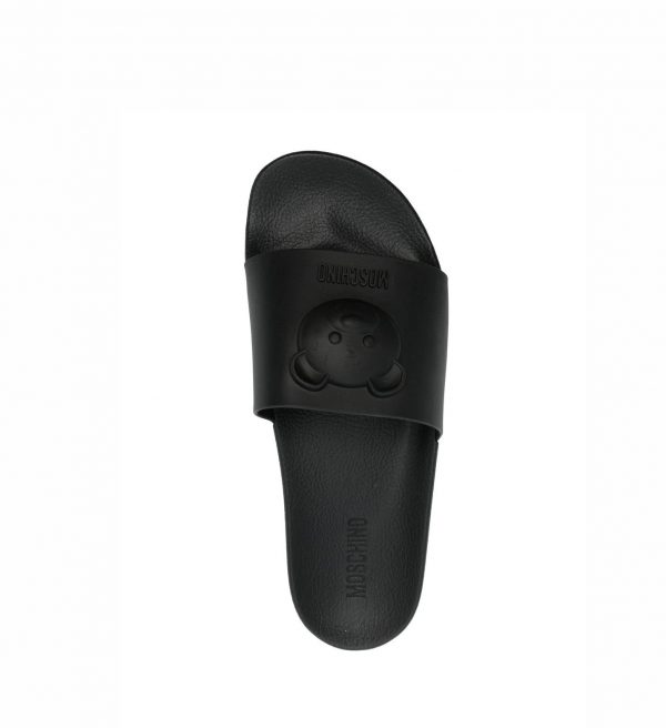 Moschino Slides with teddy bear motif, crafted from premium materials, available at Lestyle Boutique Melbourne
