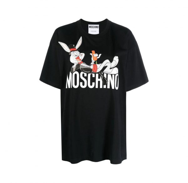 Moschino T-shirt featuring Bugs Bunny print, crafted from organic cotton, available at Lestyle Boutique Melbourne