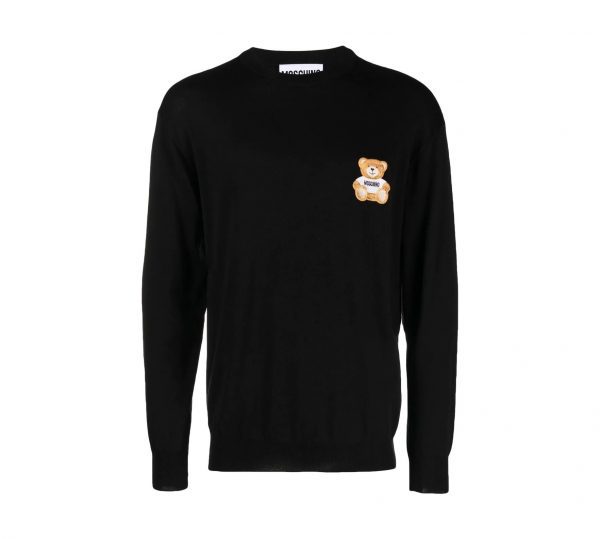 Moschino jumper with teddy bear patch, luxury fashion available at Lestyle Boutique Melbourne