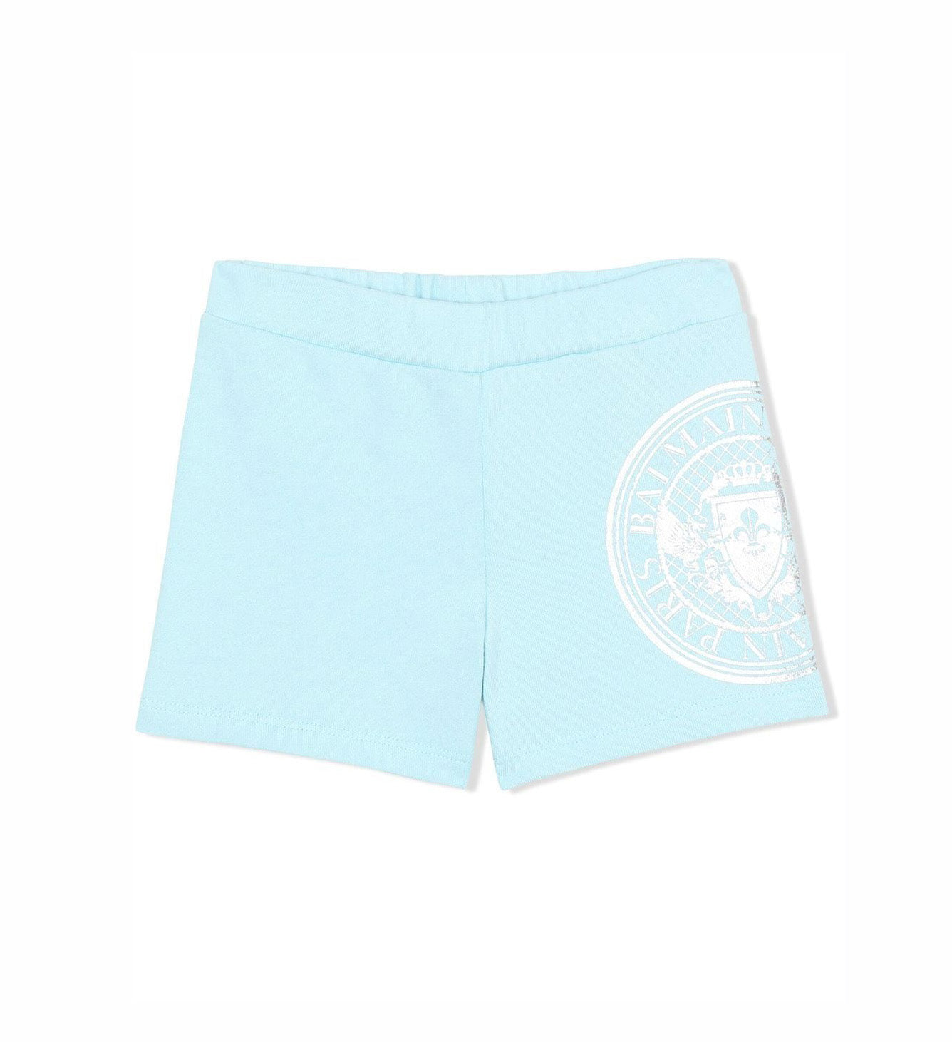 Balmain kids light blue logo-print cotton shorts designed for comfort and style. These premium shorts feature a trendy thigh-length cut, perfect for active little ones. The soft cotton fabric ensures breathability and ease of movement, while the iconic logo print adds a touch of luxury. Ideal for casual outings or playdates, these shorts are a must-have for stylish kids. Available at Lestyle Boutique Melbourne.