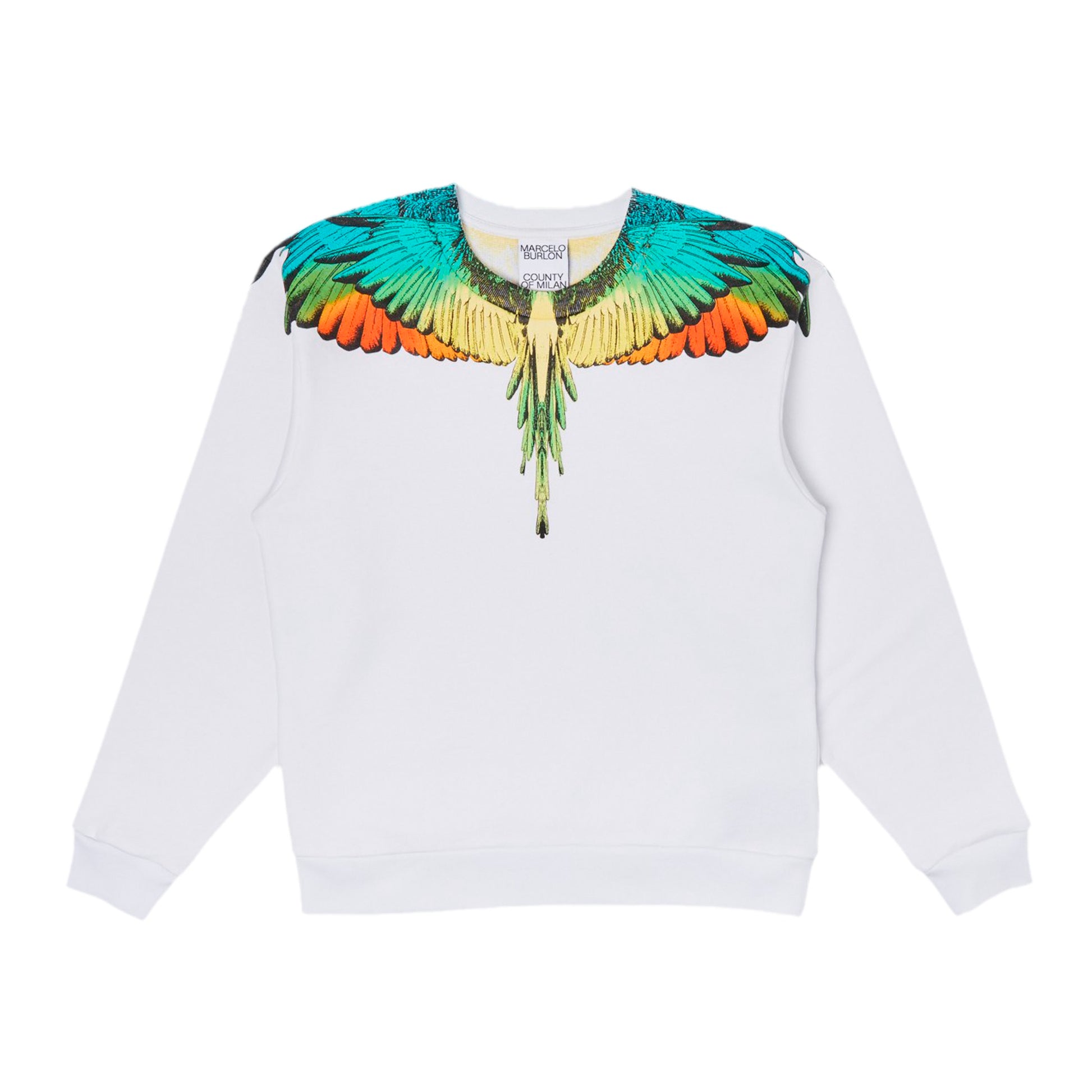 MARCELO BURLON COUNTY OF MILAN ICON WINGS SWEATSHIRT - WHITE/MULTICOLOUR | Lestyle Boutique Melbourne