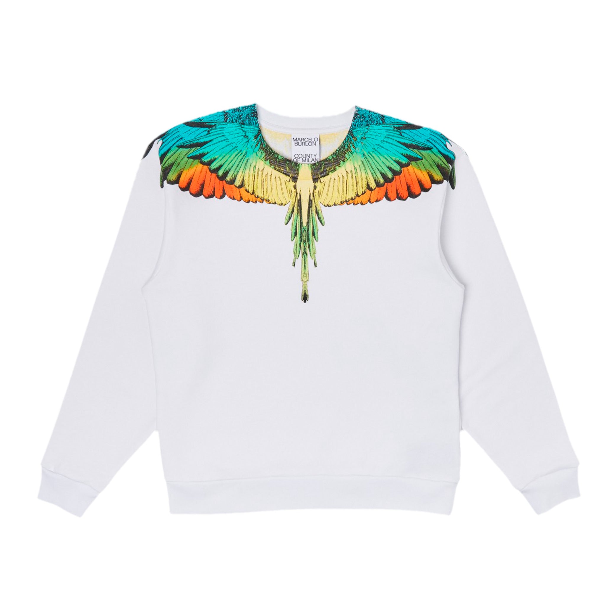 MARCELO BURLON COUNTY OF MILAN ICON WINGS SWEATSHIRT - WHITE/MULTICOLOUR | Lestyle Boutique Melbourne