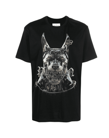 PHILIPP PLEIN T-SHIRT featuring dog print available at Lestyle Boutique Melbourne