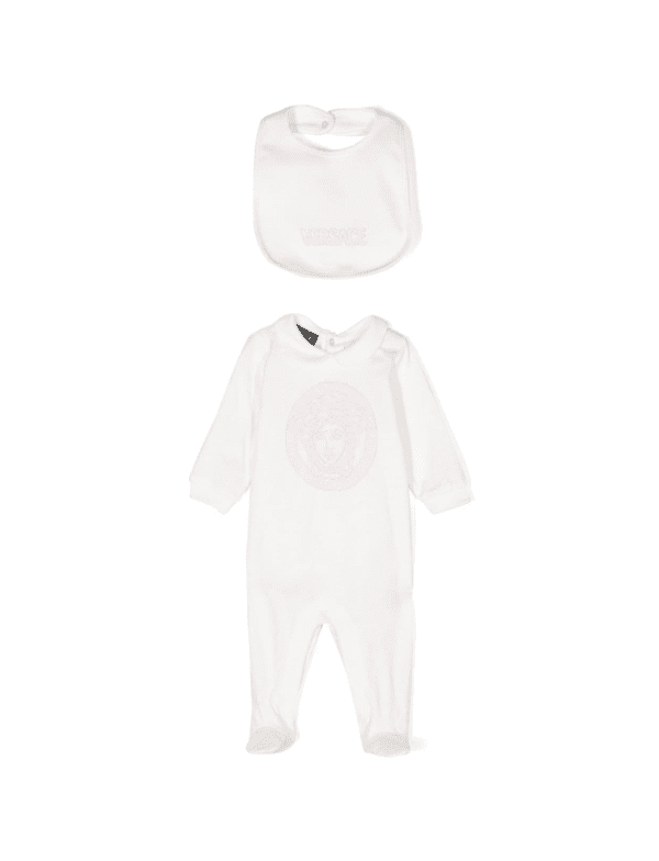 Versace kids set featuring Medusa head cotton for infants, available at Lestyle Boutique Melbourne