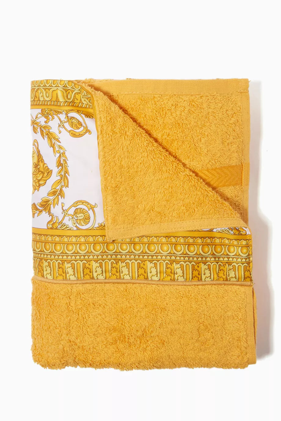 Versace Home Gold Baroque Face Towel featuring Baroque-inspired gold pattern available at Lestyle Boutique Melbourne