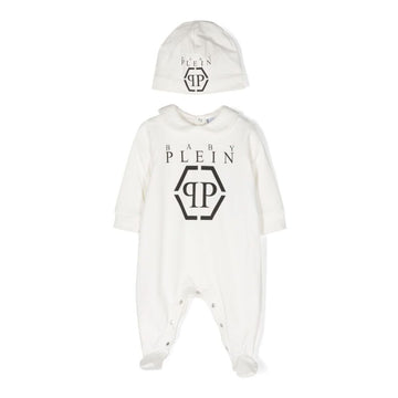 PHILIPP PLEIN BABY ROMPER featuring logo print cotton available at Lestyle Boutique Melbourne
