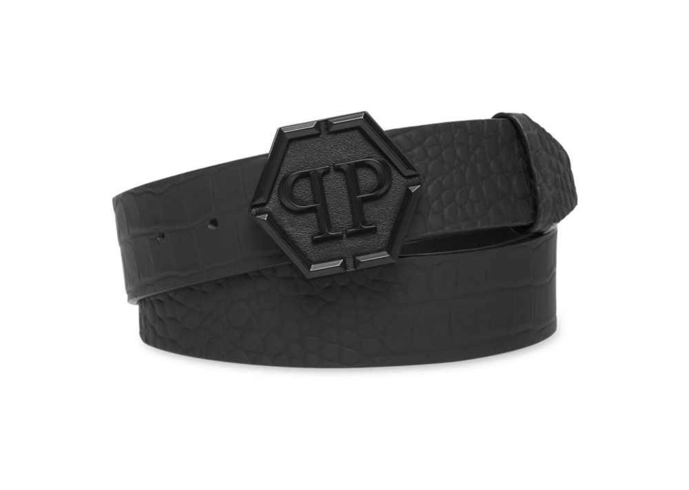PHILIPP PLEIN BELT featuring hexagon-buckle crocodile-effect available at Lestyle Boutique Melbourne