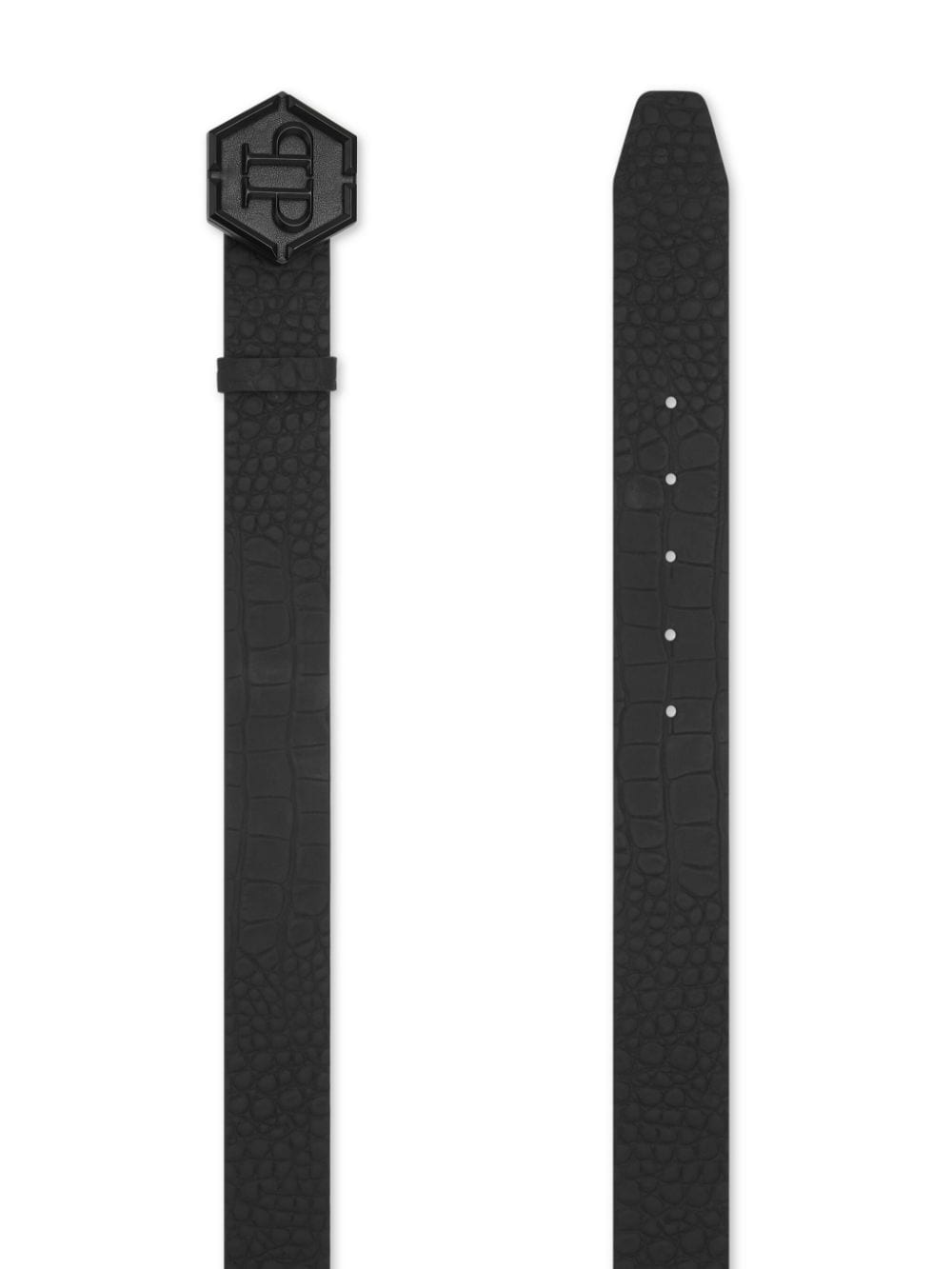 PHILIPP PLEIN BELT featuring hexagon-buckle crocodile-effect available at Lestyle Boutique Melbourne