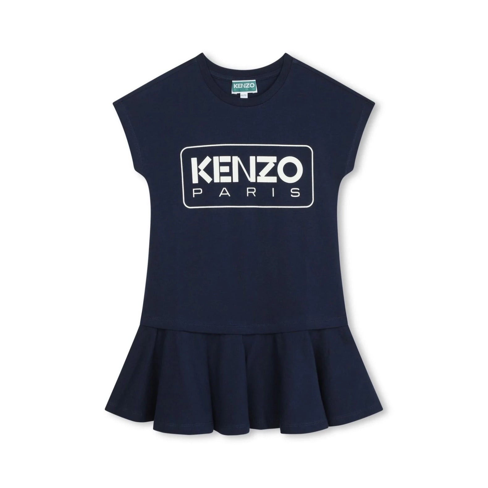 Kenzo Kids navy minidress with bold logo print, available at Lestyle Boutique, perfect for a chic casual look.