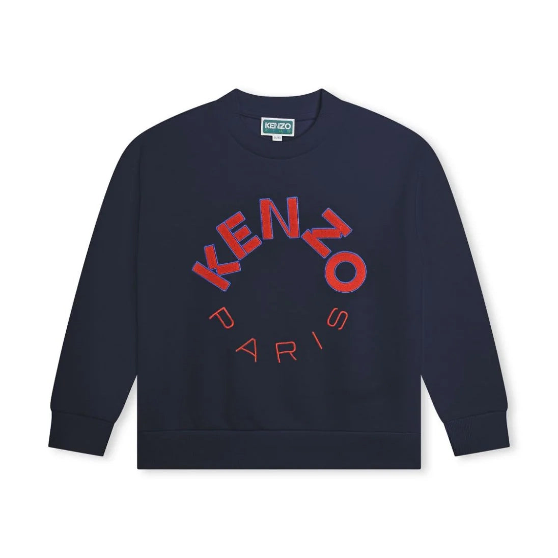 Kenzo Kids navy sweatshirt with red embroidered logo, available at Lestyle Boutique for a stylish everyday look.