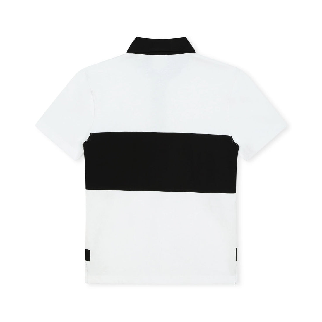 White and black Givenchy Kids two-tone polo shirt with an embroidered logo, available at Lestyle Boutique Melbourne.