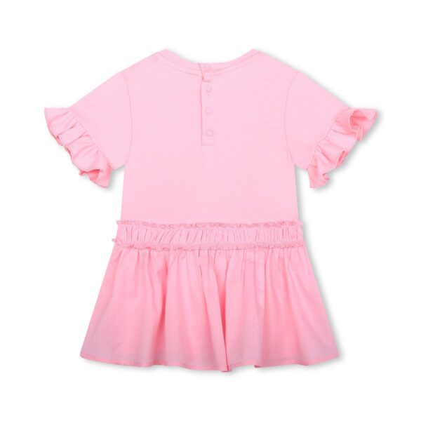 Givenchy Kids dress in rose pink with embroidered logo, perfect for playful occasions, available at Lestyle Boutique Melbourne