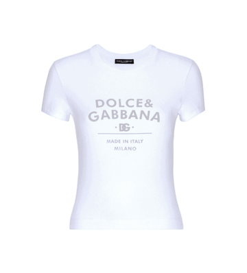 Dolce & Gabbana T-Shirt with logo print, crafted from cotton blend, available at Lestyle Boutique Melbourne