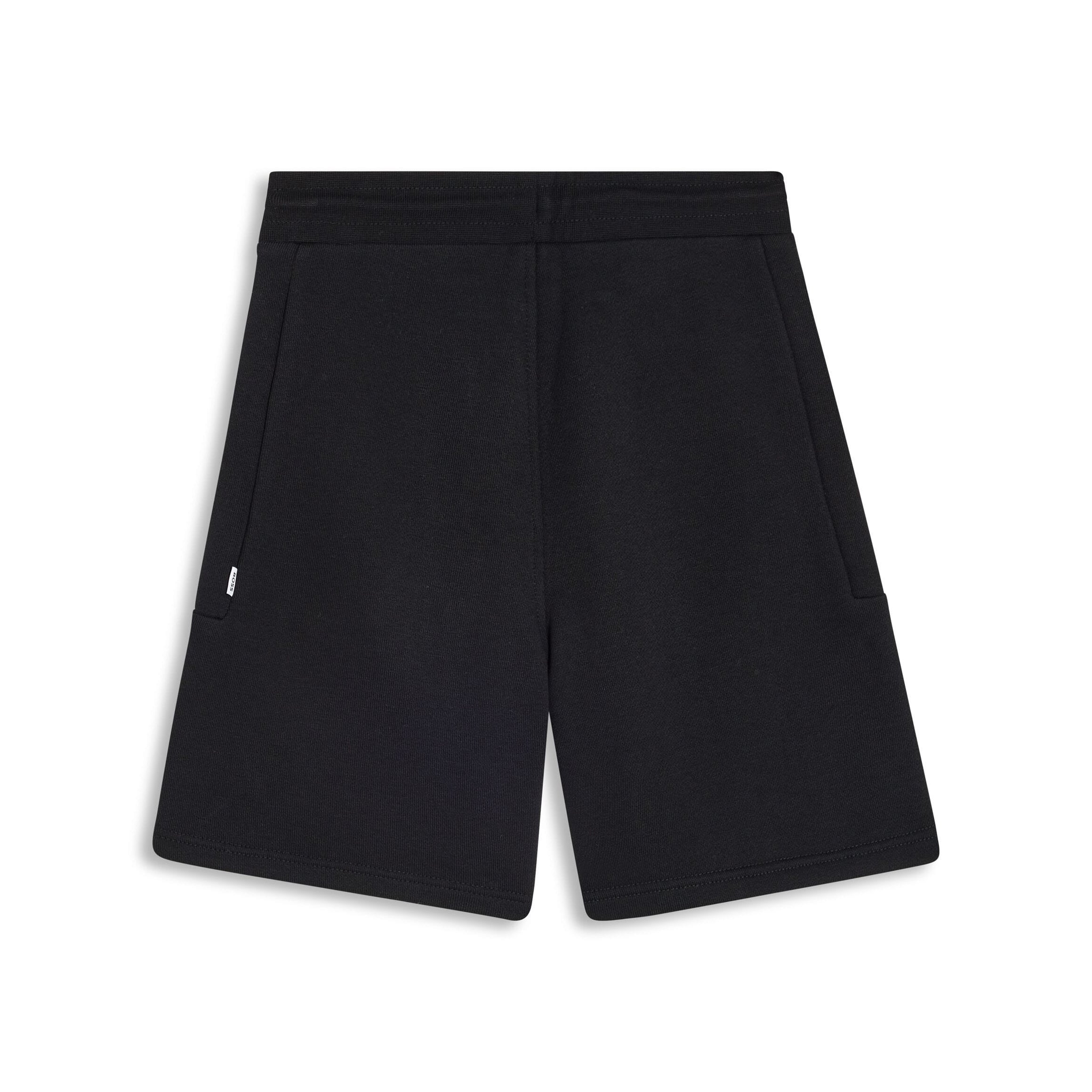 BOSS Kids black and beige logo-print track shorts, available at Lestyle Boutique Melbourne.