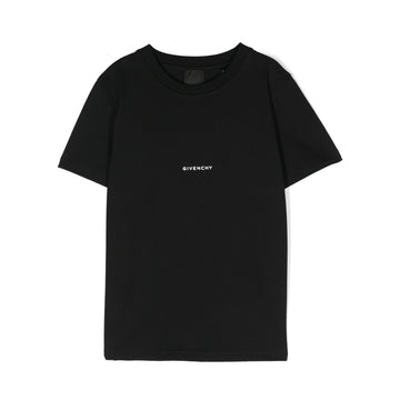 Givenchy Kids logo-print cotton T-shirt in black with a minimalist logo, available at Lestyle Boutique Melbourne.