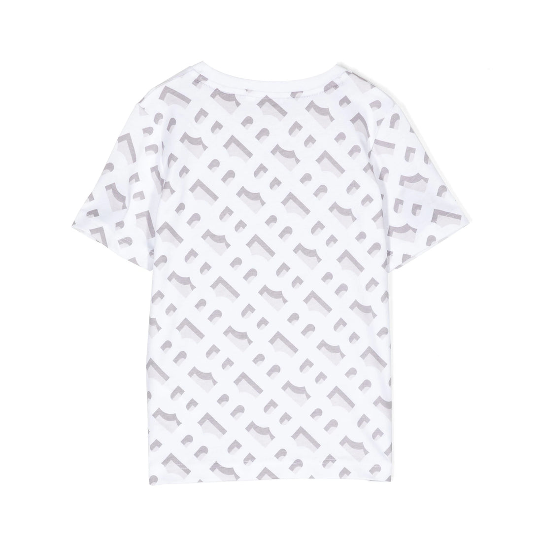 BOSS Kidswear logo-print cotton T-shirt in white, showcasing a stylish all-over logo pattern, available at Lestyle Boutique Melbourne.