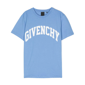 Givenchy Kids logo-stamp cotton T-shirt in cornflower blue, available at Lestyle Boutique Melbourne.