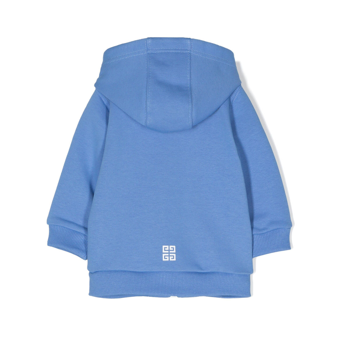 Givenchy Kids jersey zip-up hoodie in light blue, featuring logo details, available at Lestyle Boutique Melbourne.