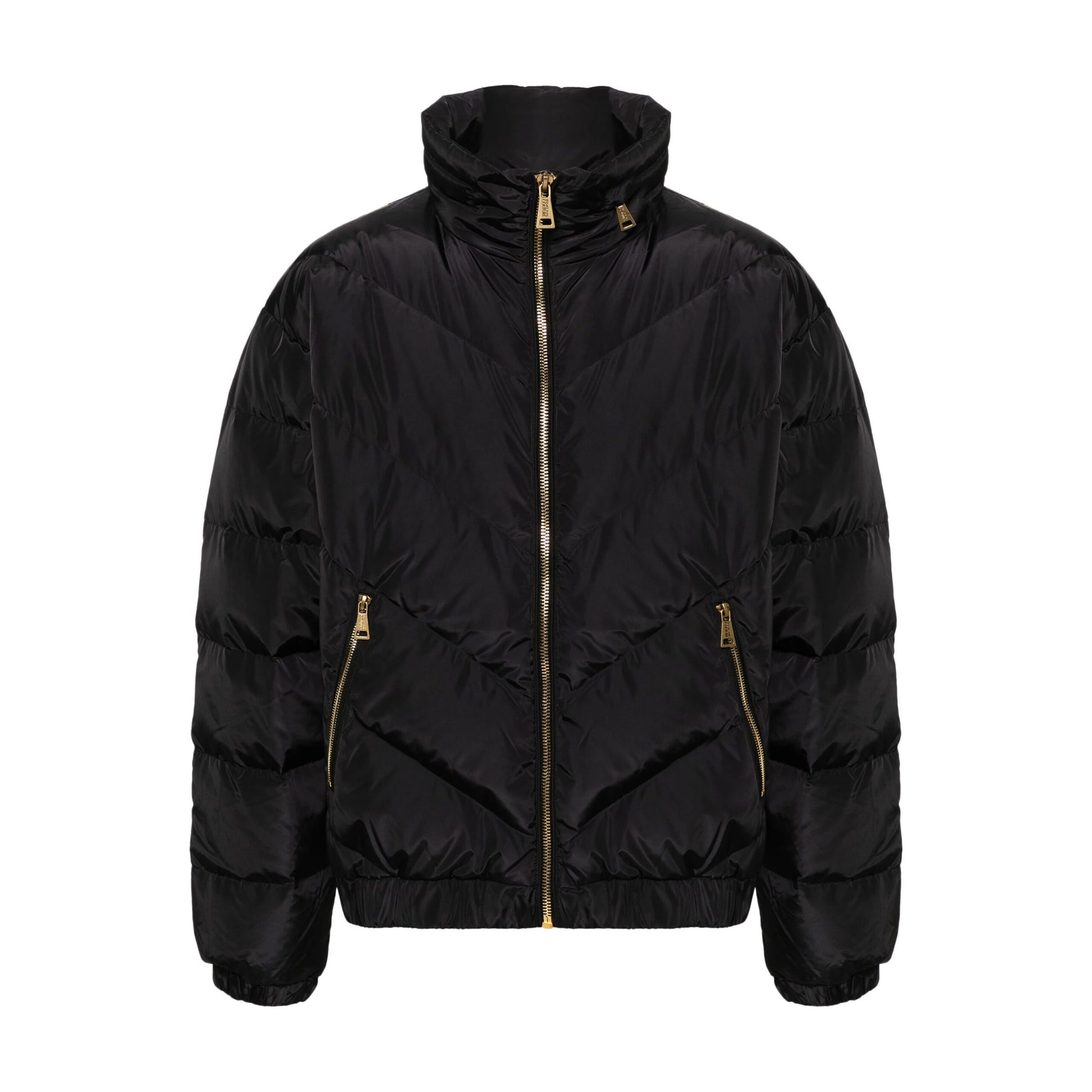 Versace Jeans Couture black logo print jacket with an all-over design, available at Lestyle Boutique Melbourne. A stylish and bold choice for casual wear.