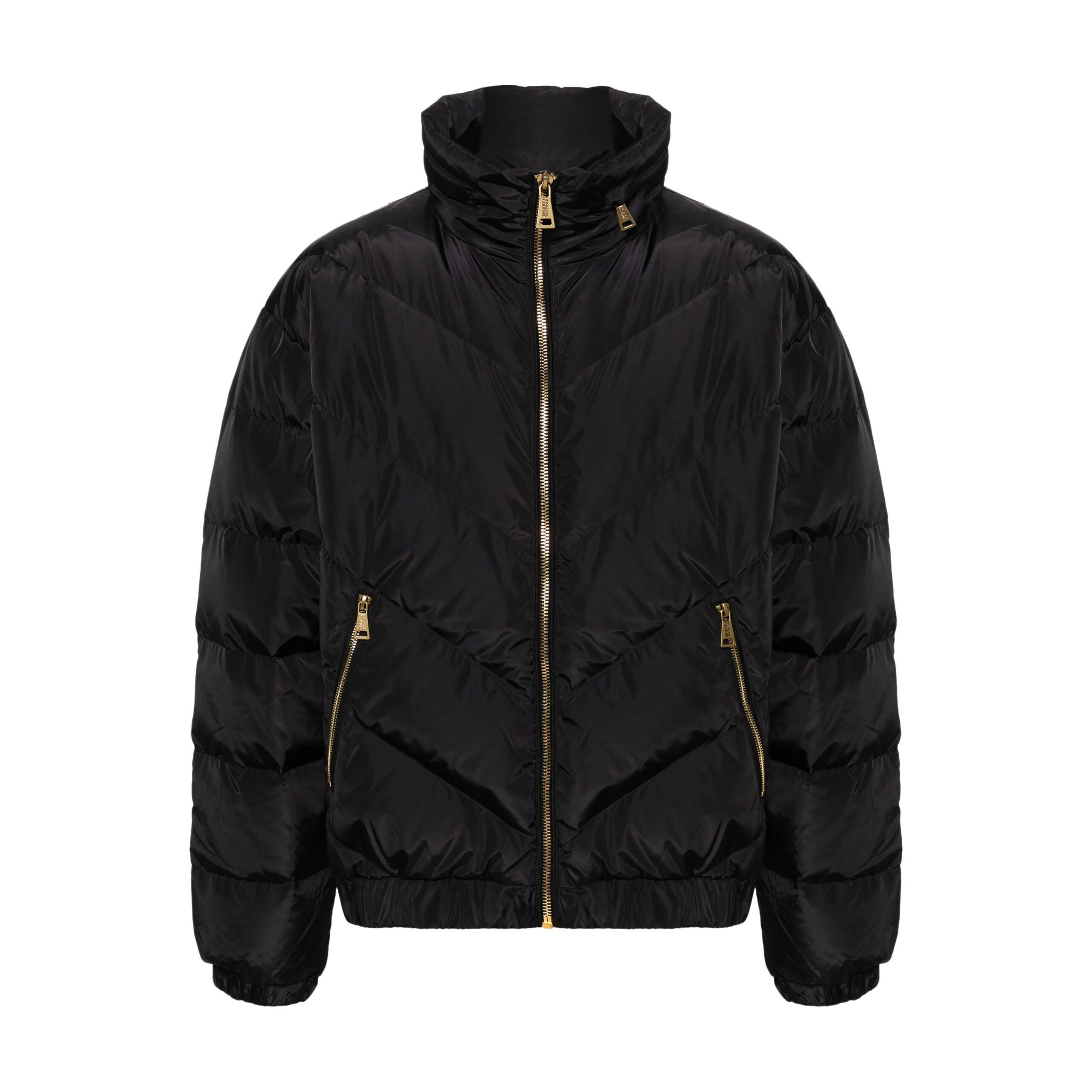 Versace Jeans Couture black logo print jacket with an all-over design, available at Lestyle Boutique Melbourne. A stylish and bold choice for casual wear.