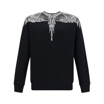 Marcelo Burlon County of Milan black sweatshirt with grey Wings print, crafted from 100% cotton, available at Lestyle Boutique Melbourne.