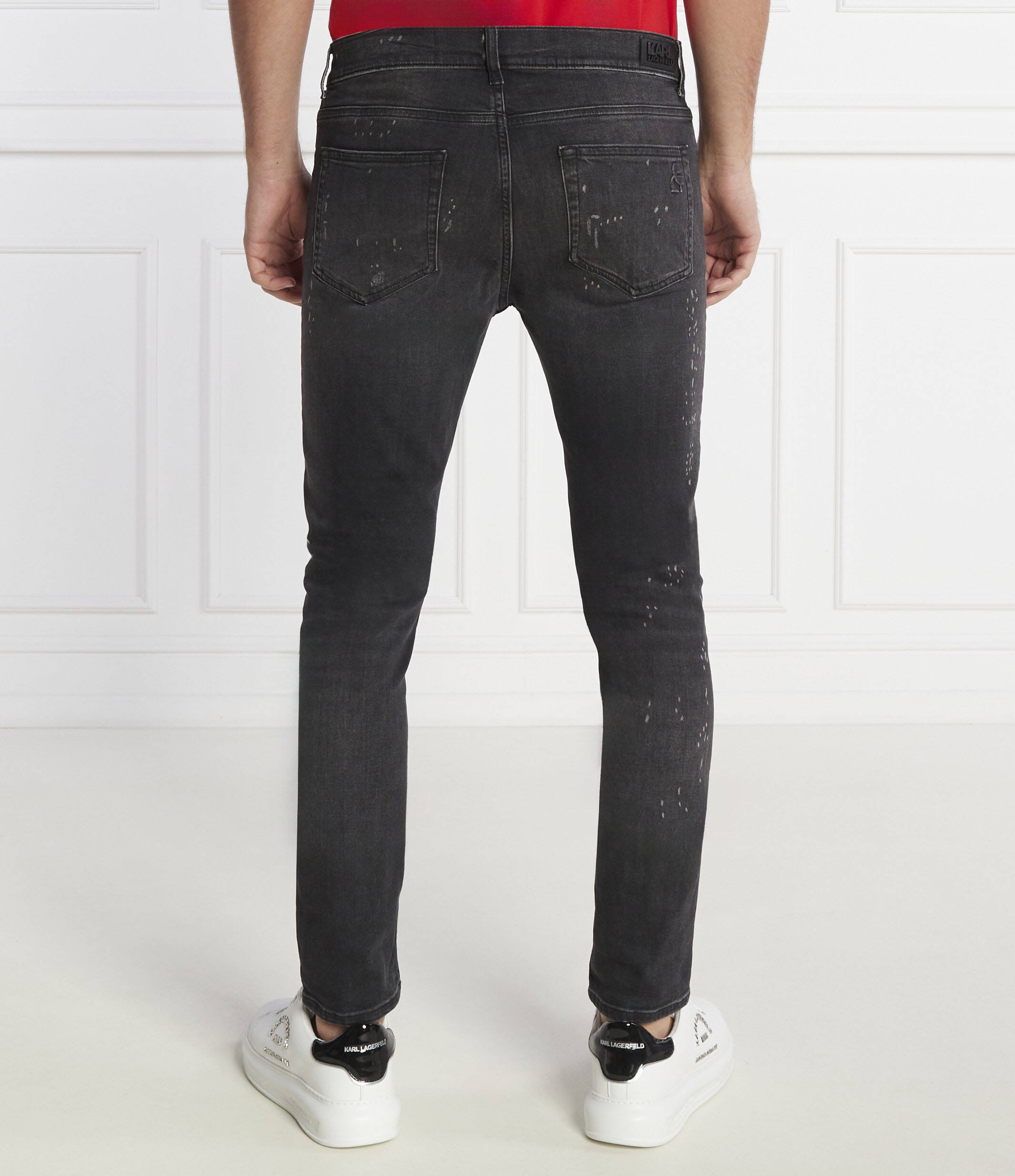 Karl Lagerfeld jeans featuring paint splatter detailing available at Lestyle Boutique Melbourne