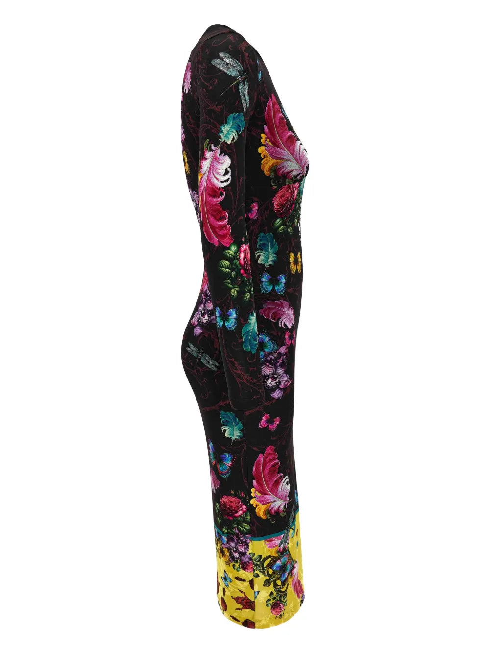Versace Jeans Couture midi dress featuring floral-butterfly print available at Lestyle Boutique Melbourne