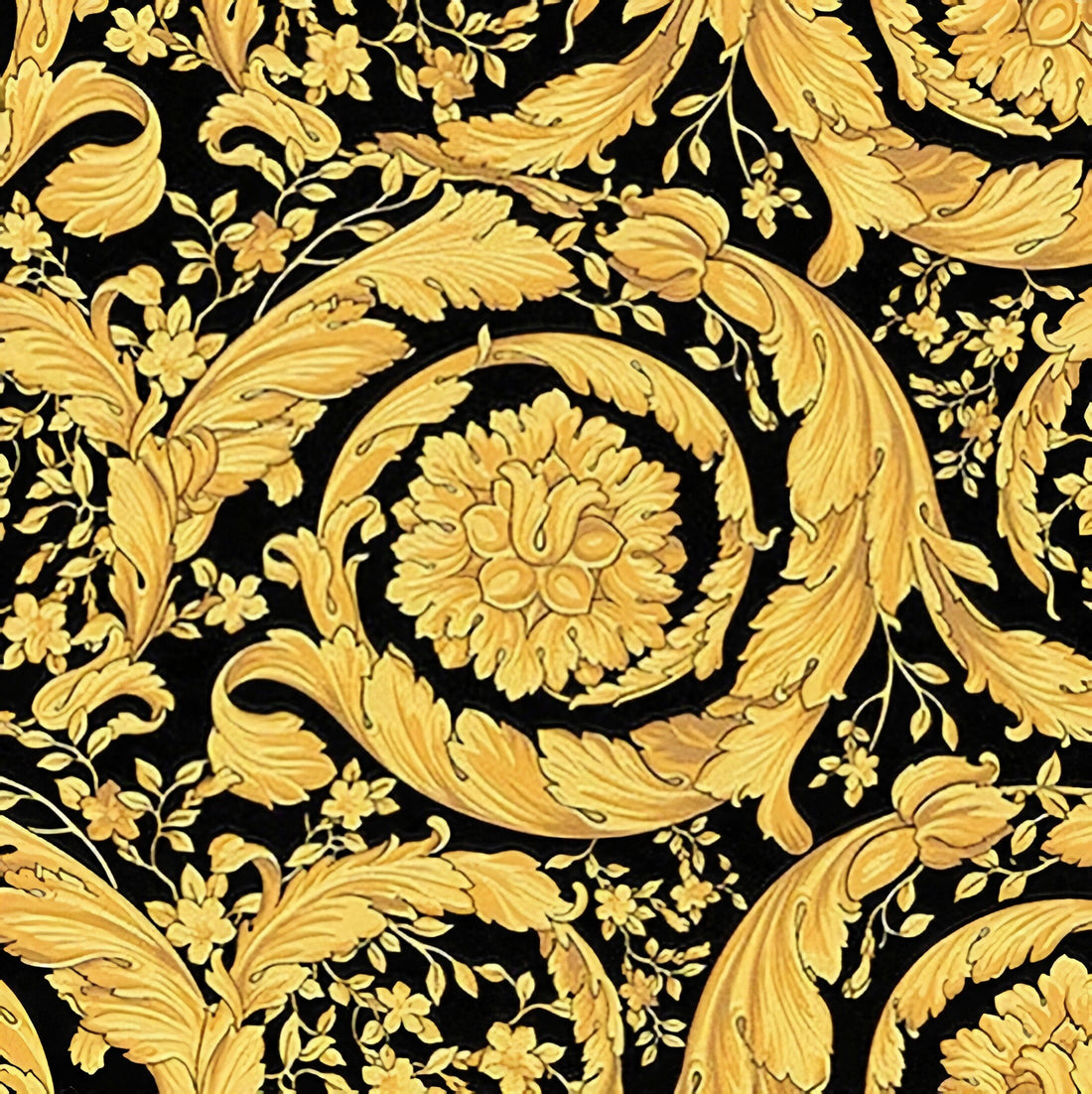 Vanitas pattern cotton face mask with floral-inspired design in gold and black, offering stylish protection for allergy season - Lestyle Boutique Melbourne