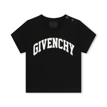 Givenchy black baby T-shirt with white logo, available at Lestyle Boutique.