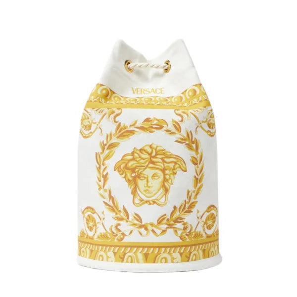 VERSACE KIDS CANVAS SLING BUCKET BAG featuring Medusa design available at Lestyle Boutique Melbourne