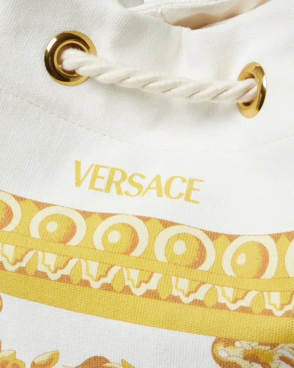 VERSACE KIDS CANVAS SLING BUCKET BAG featuring Medusa design available at Lestyle Boutique Melbourne