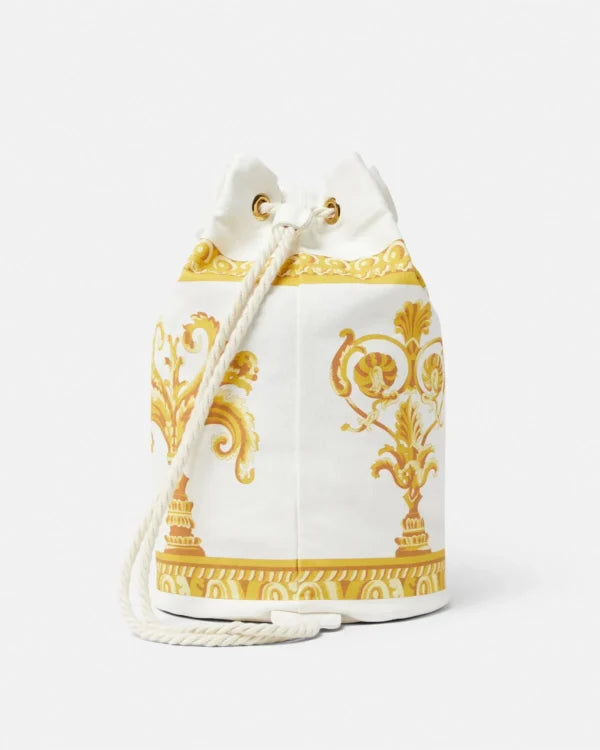 VERSACE KIDS CANVAS SLING BUCKET BAG featuring Medusa design available at Lestyle Boutique Melbourne
