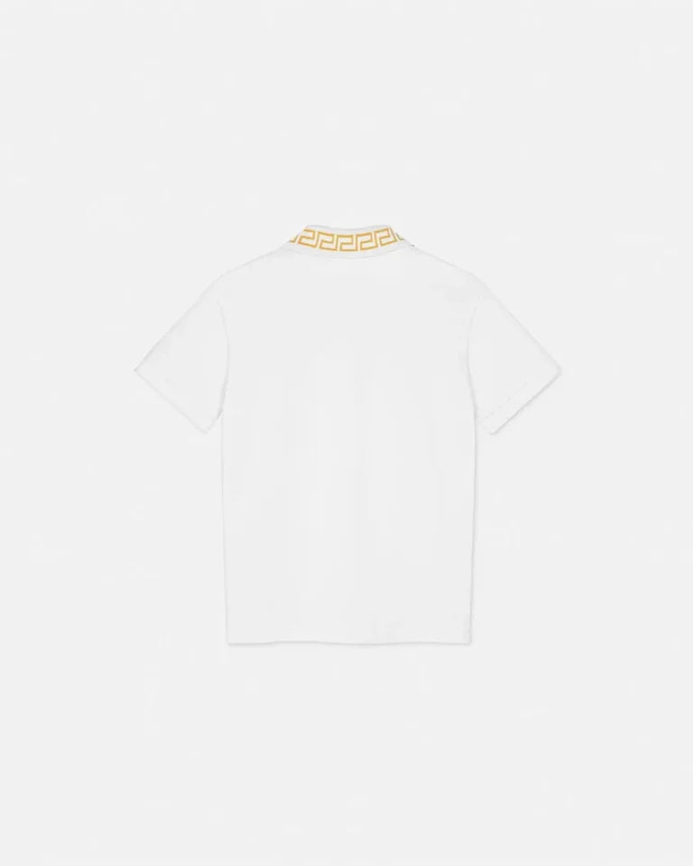 VERSACE KIDS POLO SHIRT featuring Greca collar and Medusa embroidery available at Lestyle Boutique Melbourne