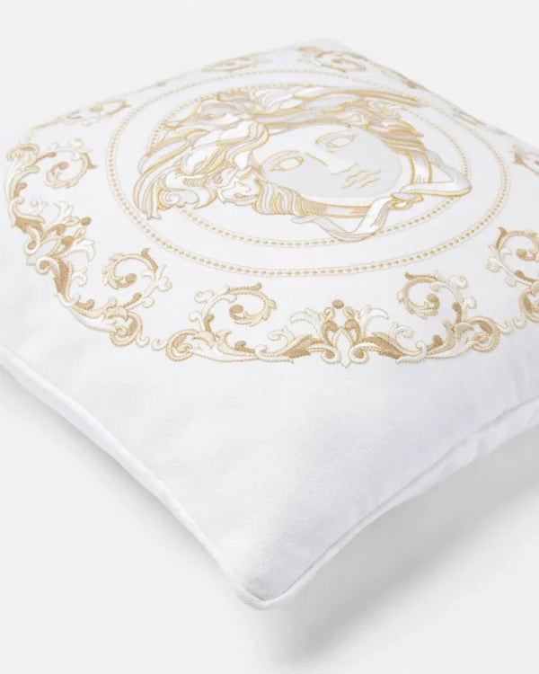 Versace Cushion featuring Medusa embroidery available at Lestyle Boutique Melbourne