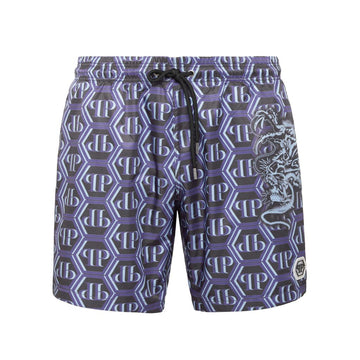 Philipp Plein Swim Shorts featuring Dragon Monogram Print available at Lestyle Boutique Melbourne