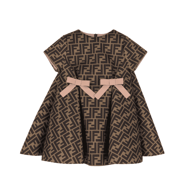 Fendi Baby Dress with all-over FF logo, perfect for stylish infants, available at Lestyle Boutique Melbourne