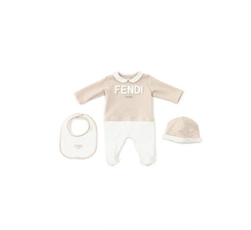Fendi Baby Romper Set in beige with quilted finish, available at Lestyle Boutique Melbourne