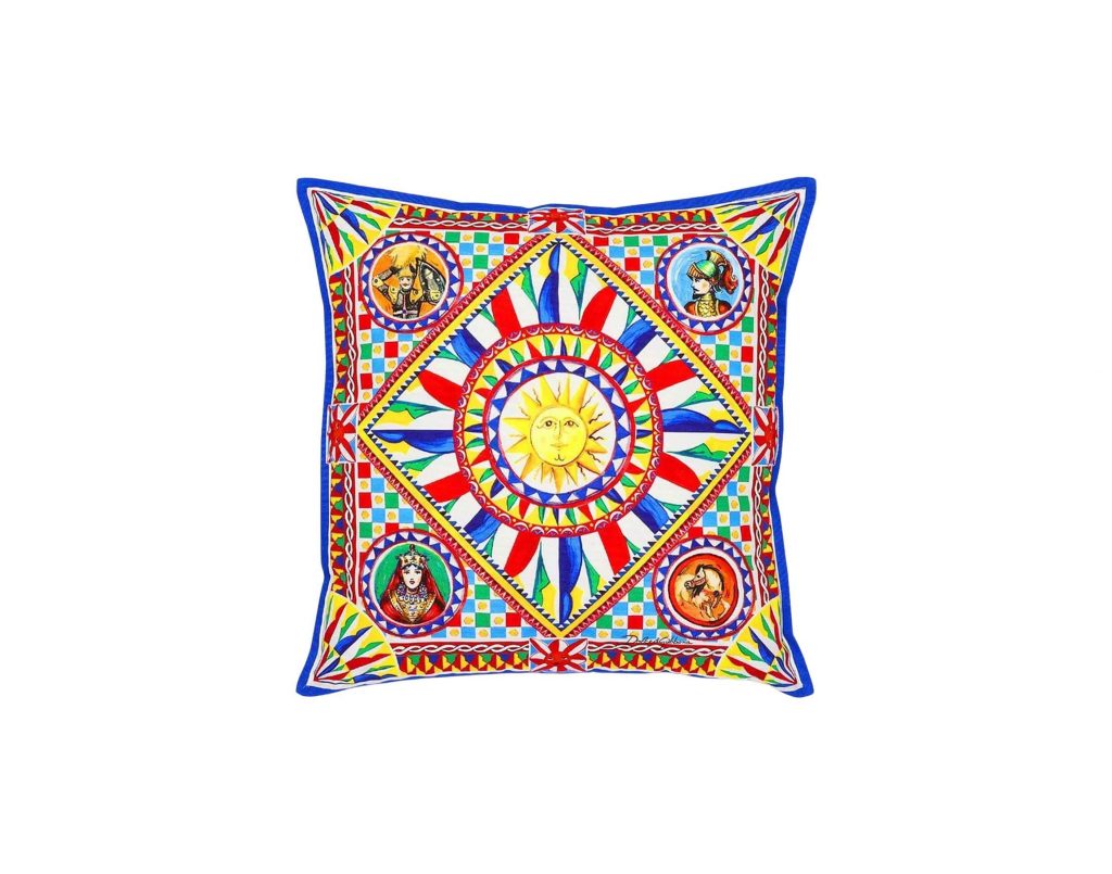 Dolce & Gabbana canvas small cushion featuring a vibrant multicolor design available at Lestyle Boutique Melbourne